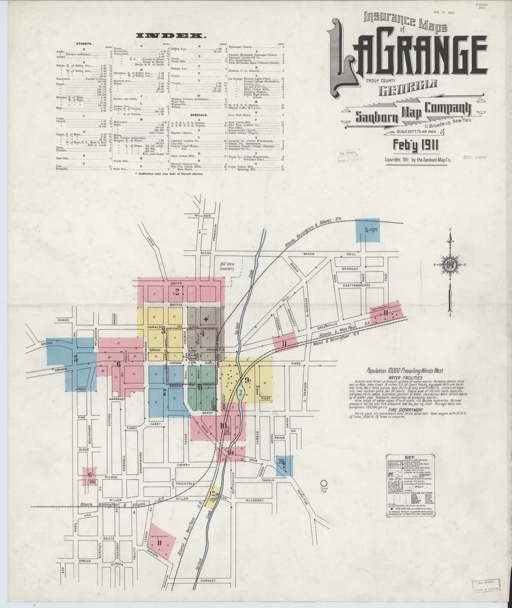 La Grange, Georgia - 1911 Sanborn Map