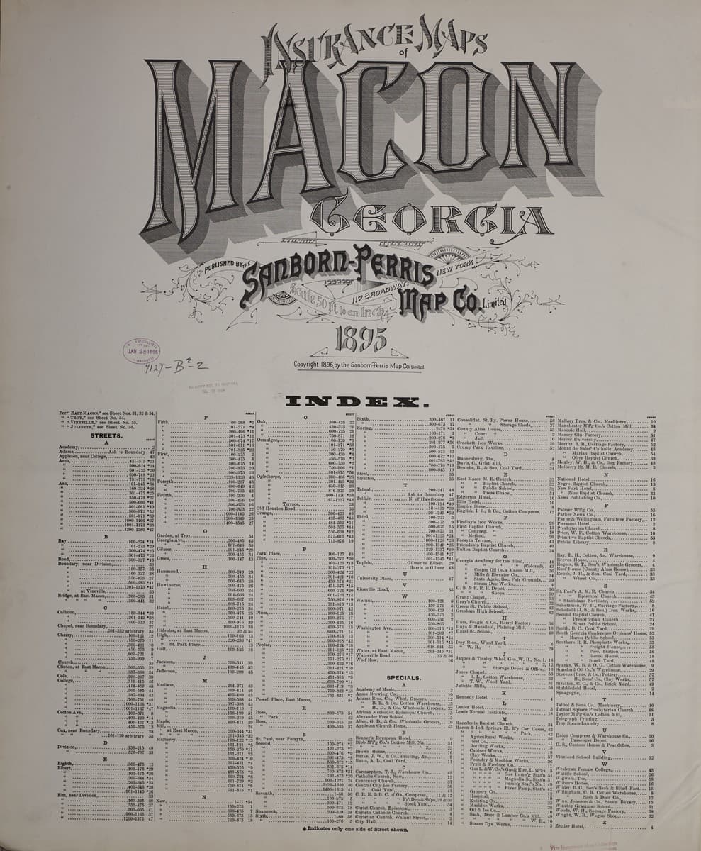 Macon, Georgia - 1895 Sanborn Map