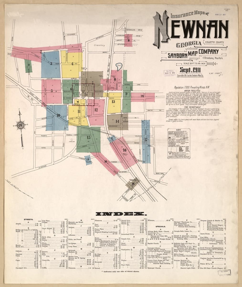 Newnan, Georgia - 1911 Sanborn Map