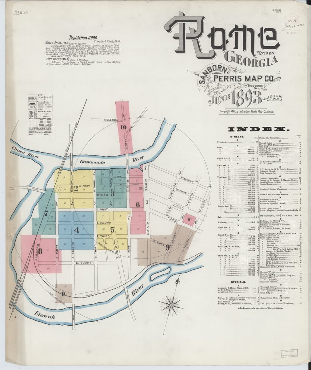 Rome, Georgia - 1893 Sanborn Map