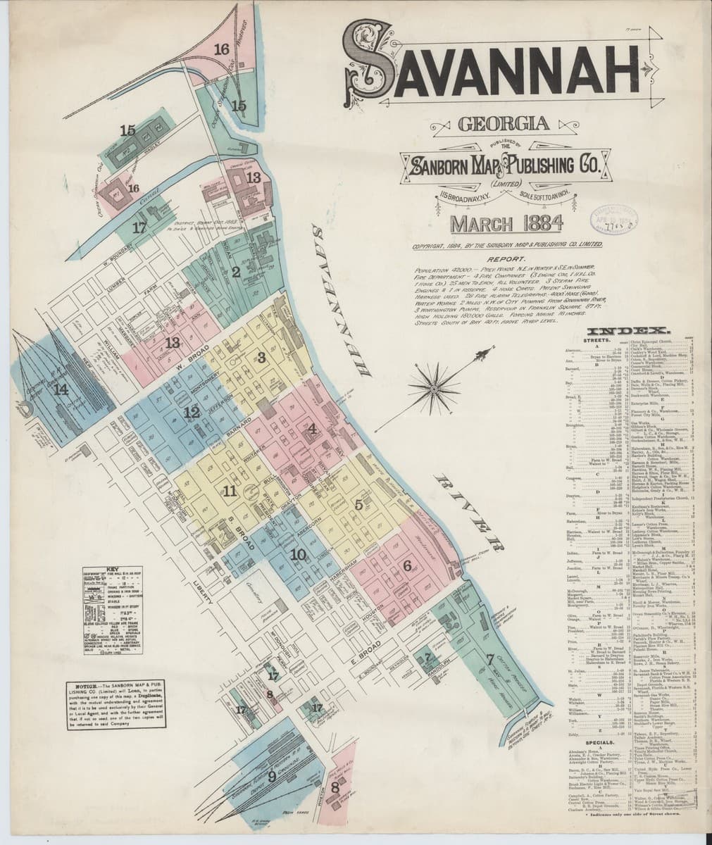 Savannah, Georgia - 1884 Sanborn Map