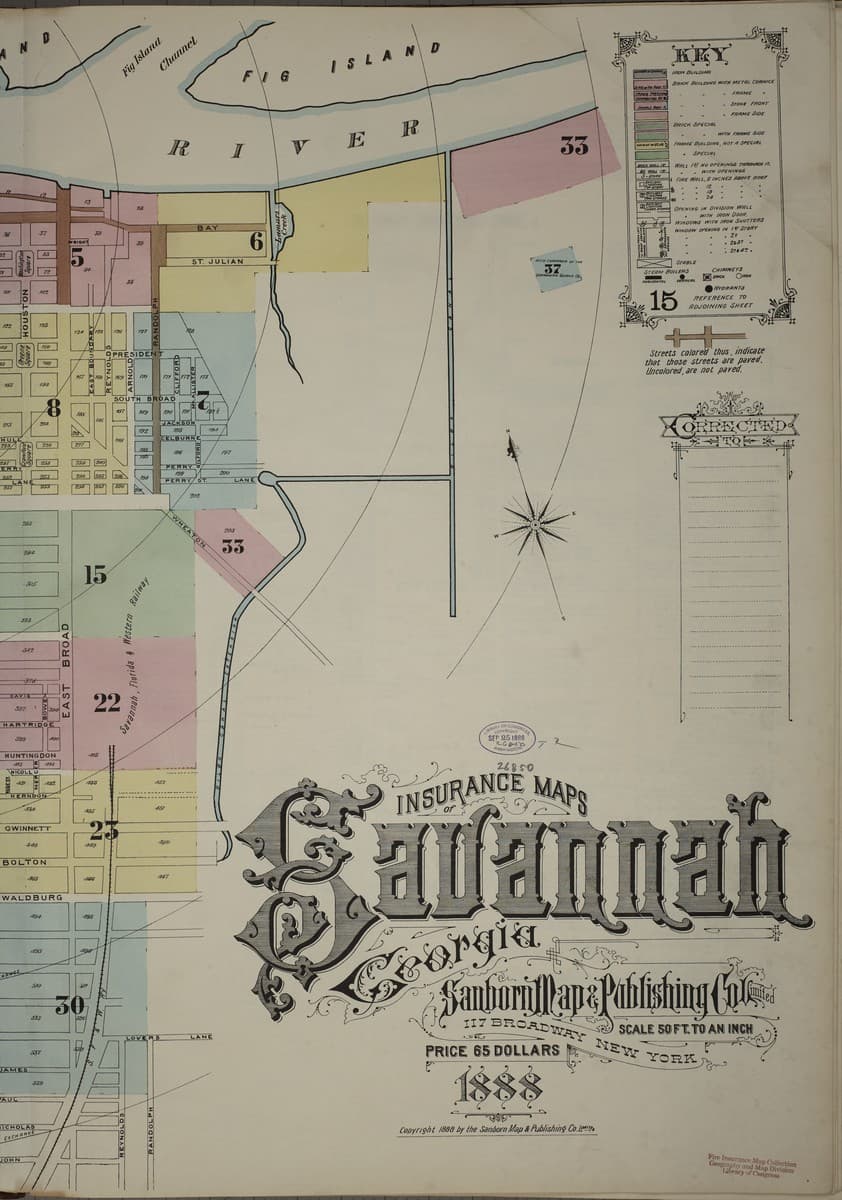 Savannah, Georgia - 1888 Sanborn Map