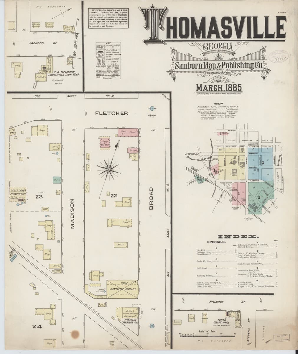 Thomasville, Georgia - 1885 Sanborn Map