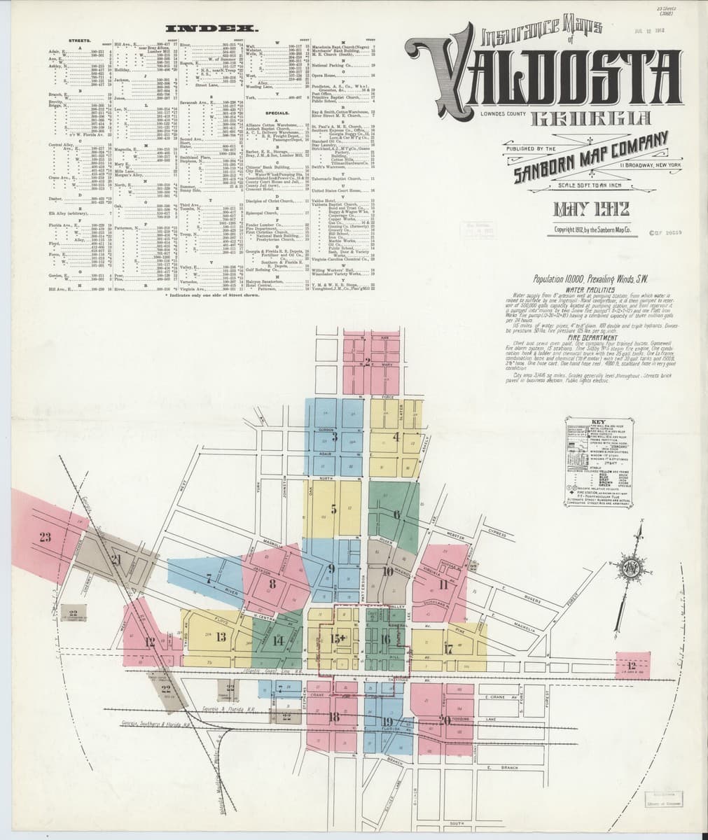 Valdosta, Georgia - 1912 Sanborn Map