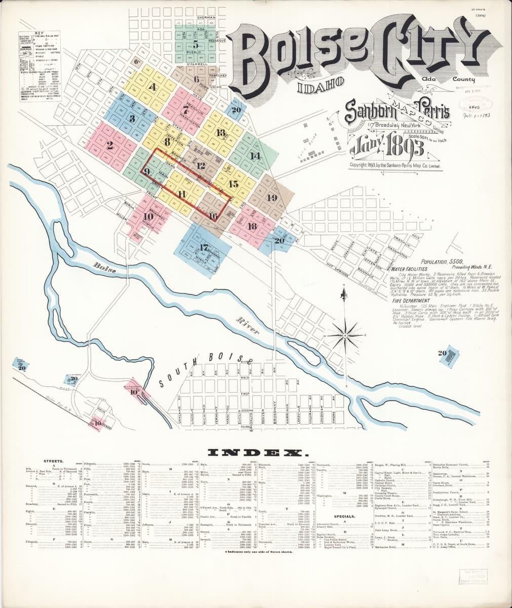 Boise, Idaho - 1893 Sanborn Map