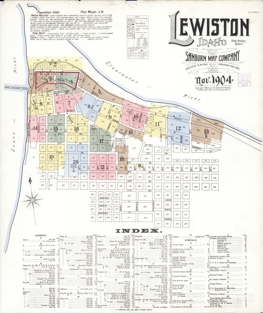 Lewiston, Idaho - 1904 Sanborn Map