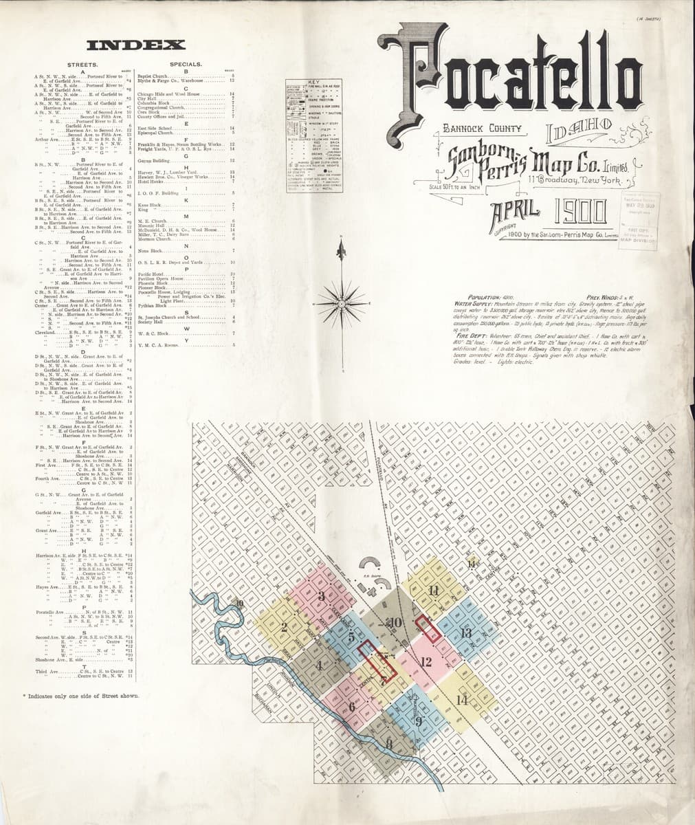 Pocatello, Idaho - 1900 Sanborn Map