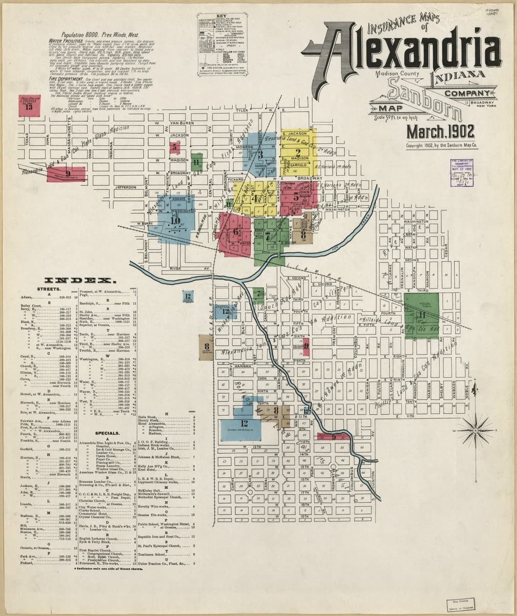 Alexandria, Indiana - 1902 Sanborn Map