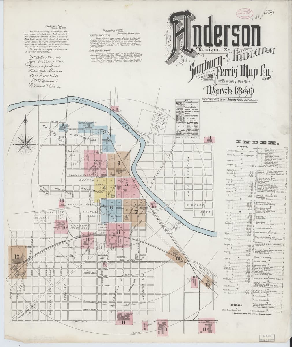 Anderson, Indiana - 1890 Sanborn Map
