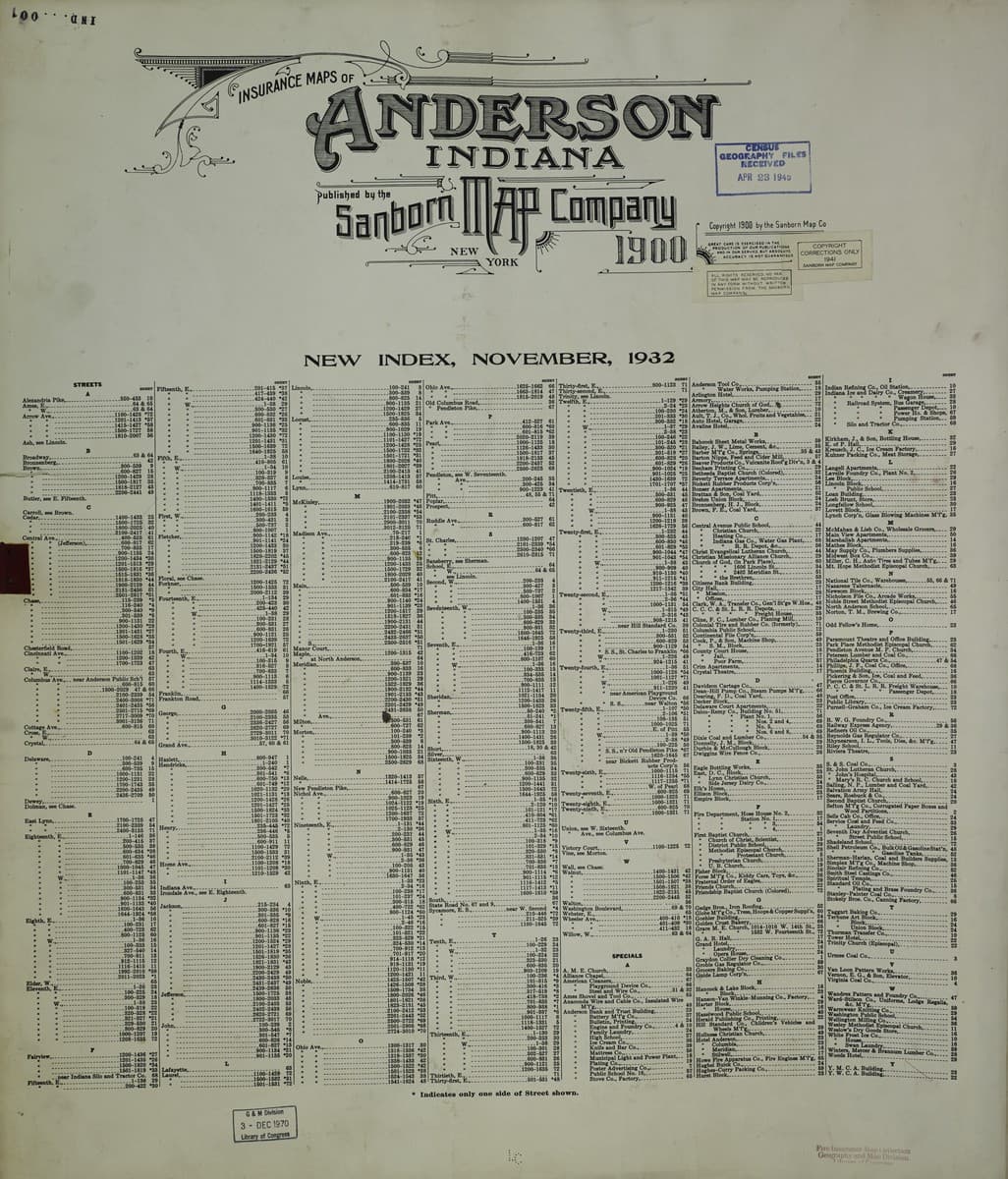 Anderson, Indiana - 1900 Sanborn Map