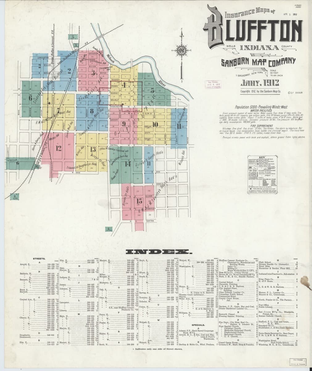 Bluffton, Indiana - 1912 Sanborn Map