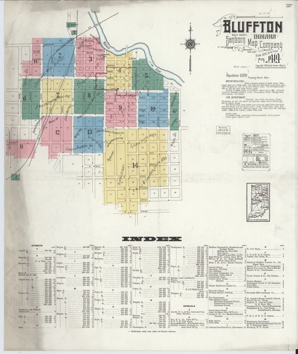 Bluffton, Indiana - 1919 Sanborn Map