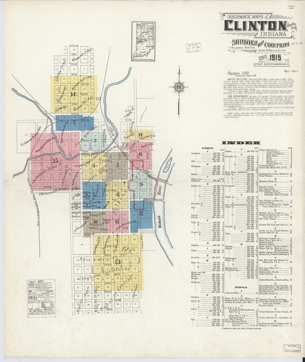 Clinton, Indiana - 1915 Sanborn Map