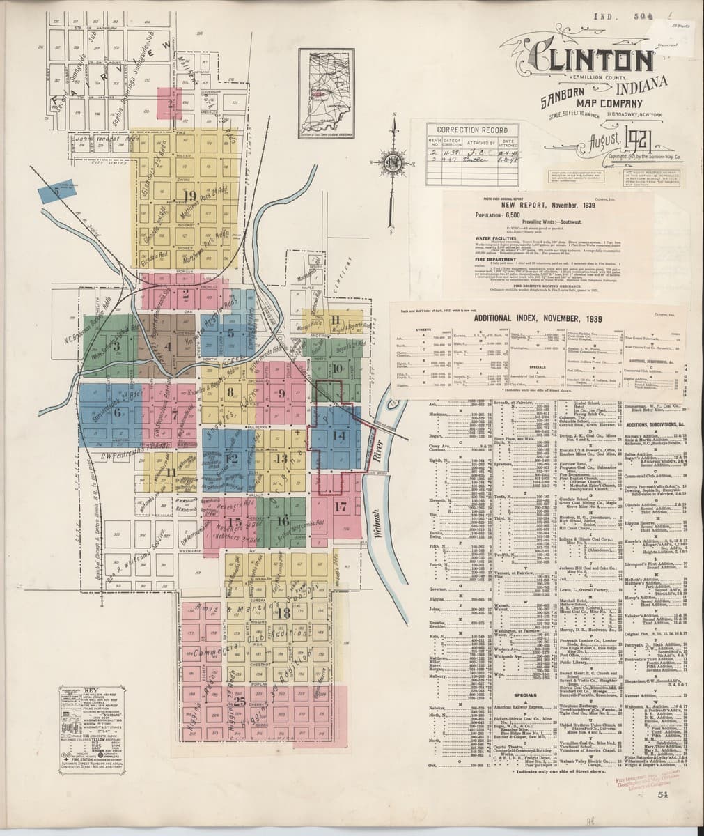 Clinton, Indiana - 1921 Sanborn Map