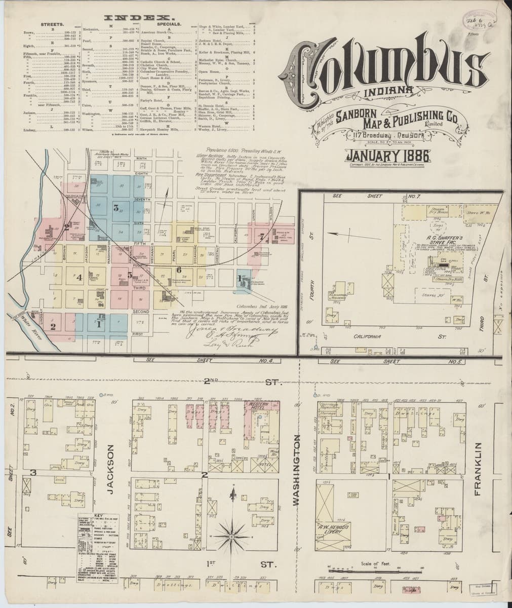 Columbus, Indiana - 1886 Sanborn Map