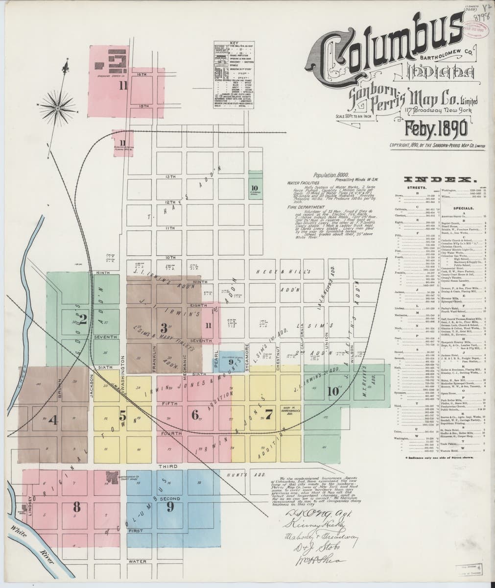 Columbus, Indiana - 1890 Sanborn Map