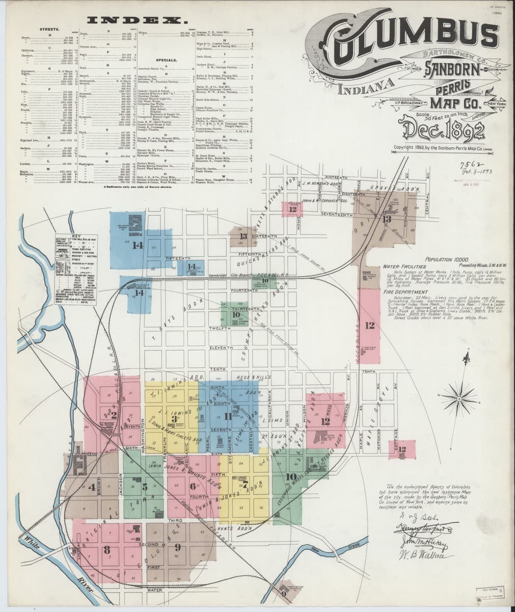 Columbus, Indiana - 1892 Sanborn Map