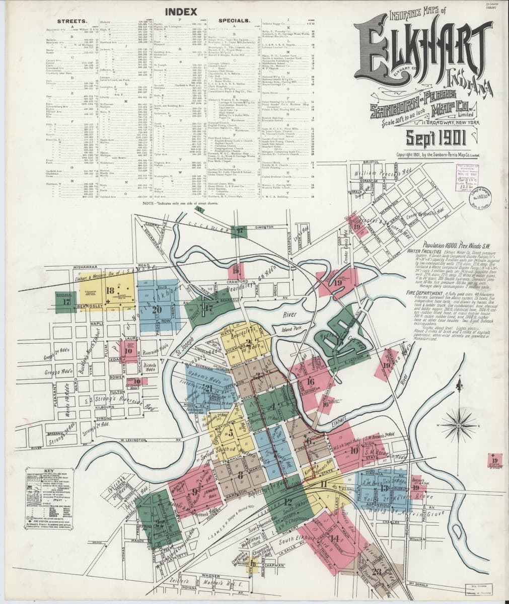 Elkhart, Indiana - 1901 Sanborn Map