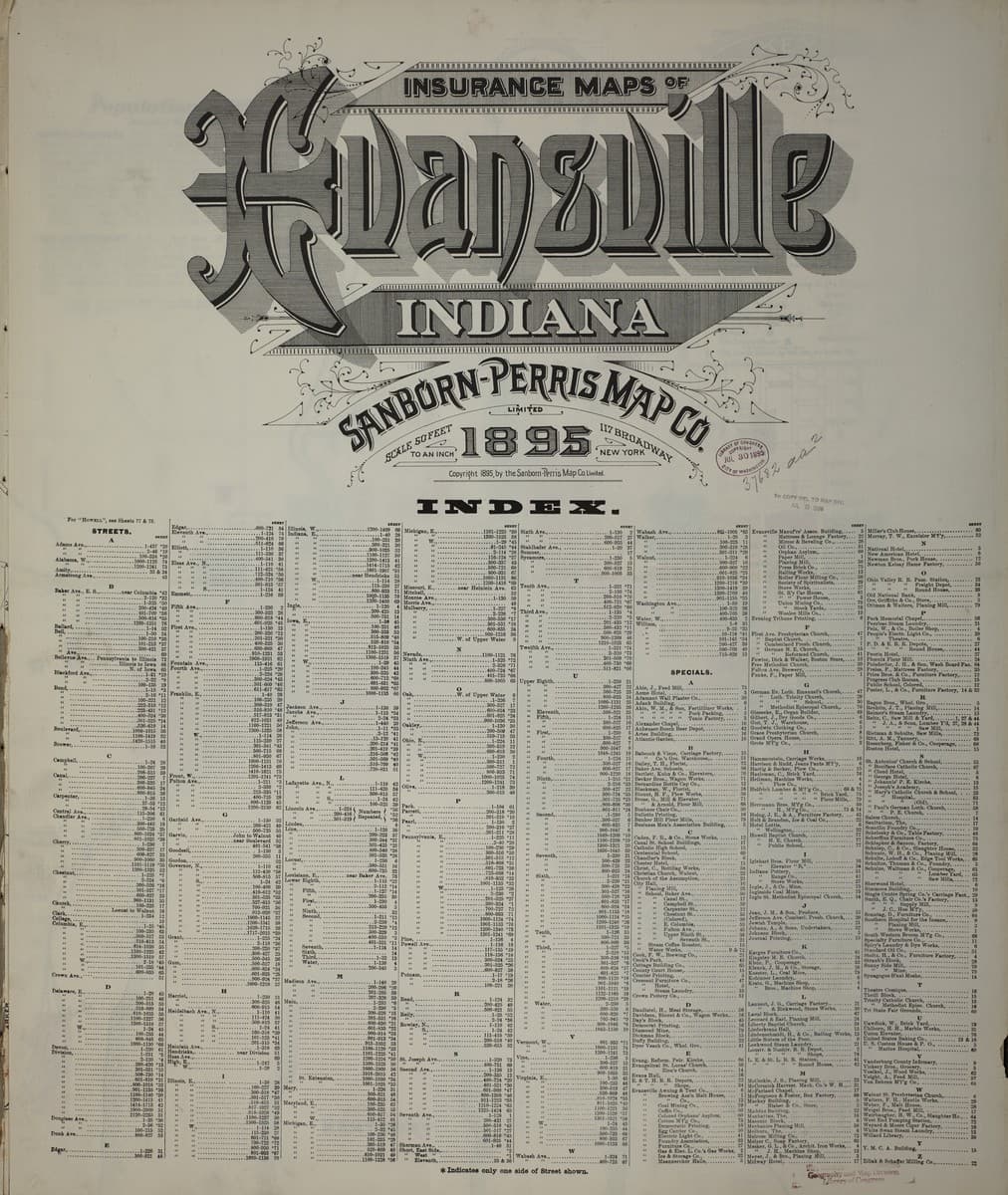 Evansville, Indiana - 1895 Sanborn Map
