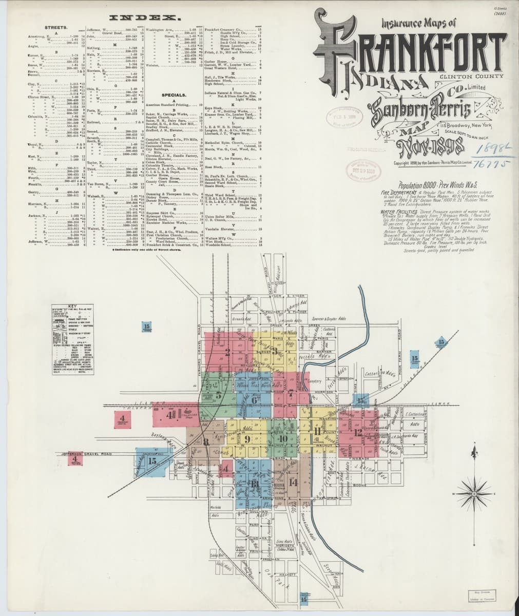 Frankfort, Indiana - 1898 Sanborn Map