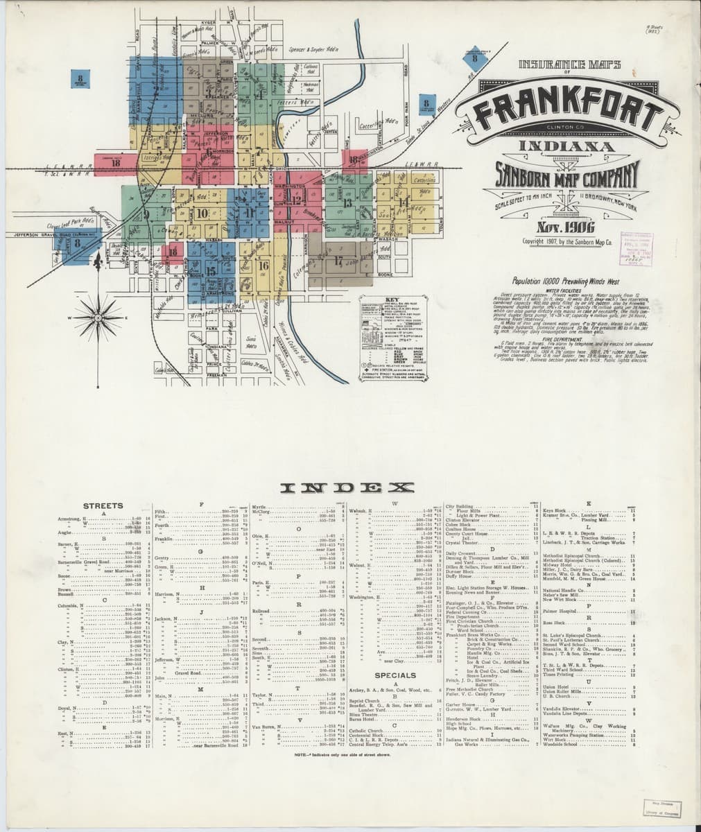 Frankfort, Indiana - 1906 Sanborn Map