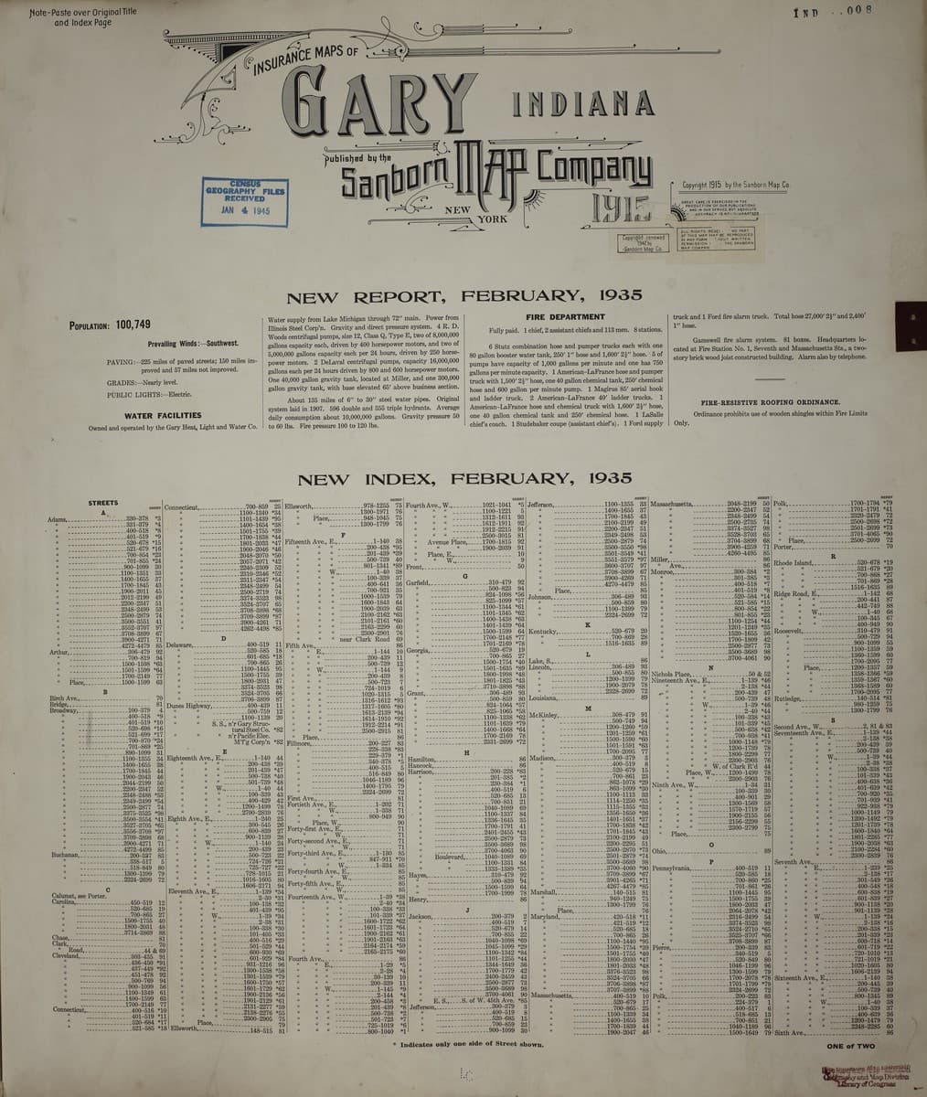 Gary, Indiana - 1915 Sanborn Map