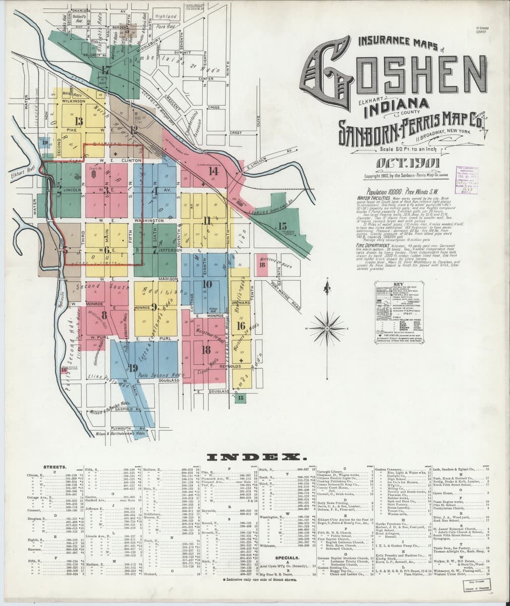 Goshen, Indiana - 1901 Sanborn Map