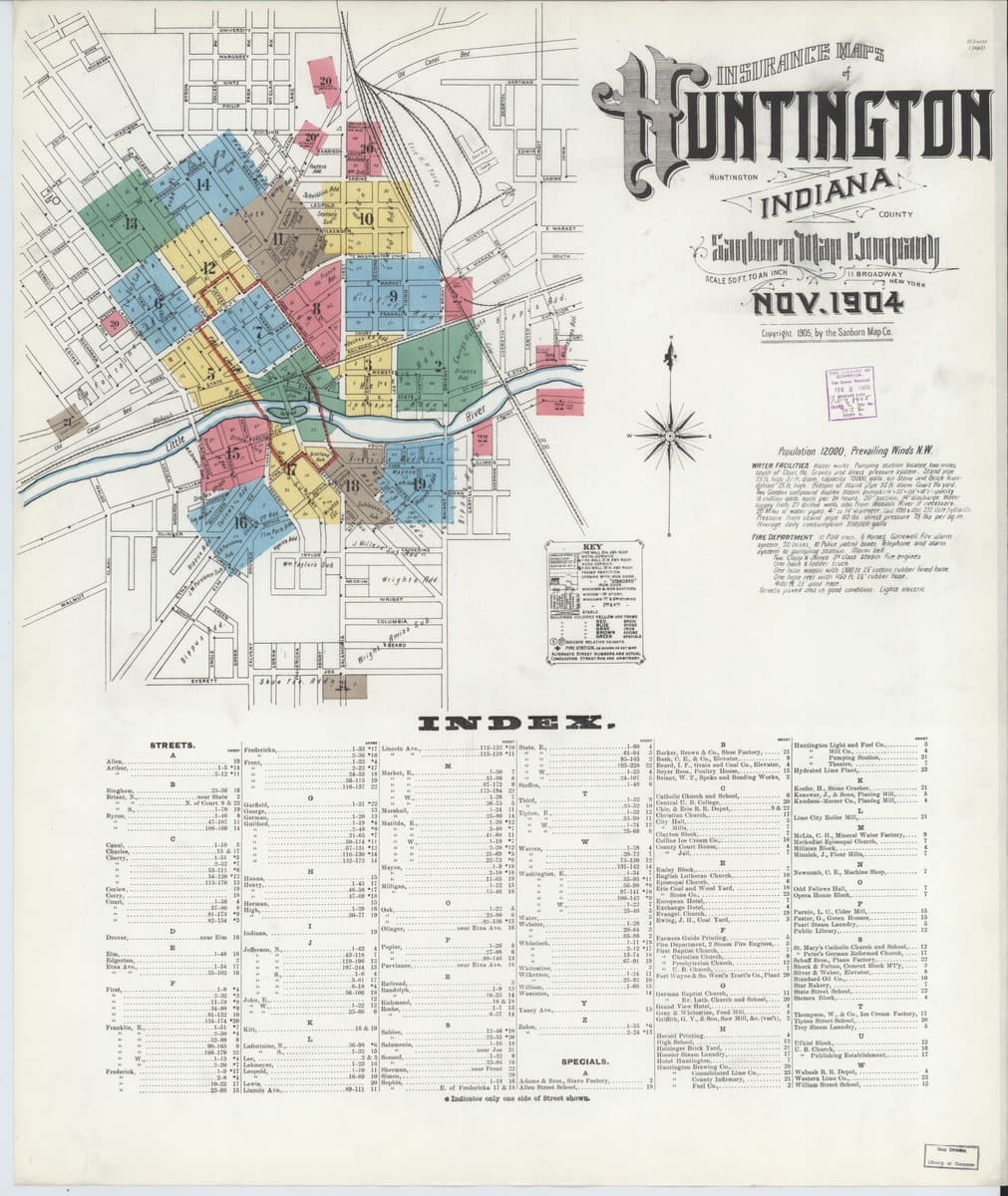Huntington, Indiana - 1904 Sanborn Map