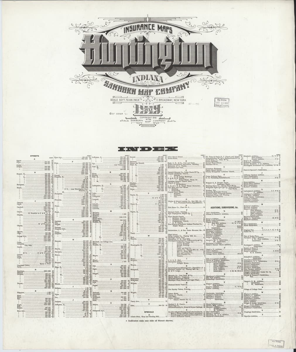 Huntington, Indiana - 1919 Sanborn Map