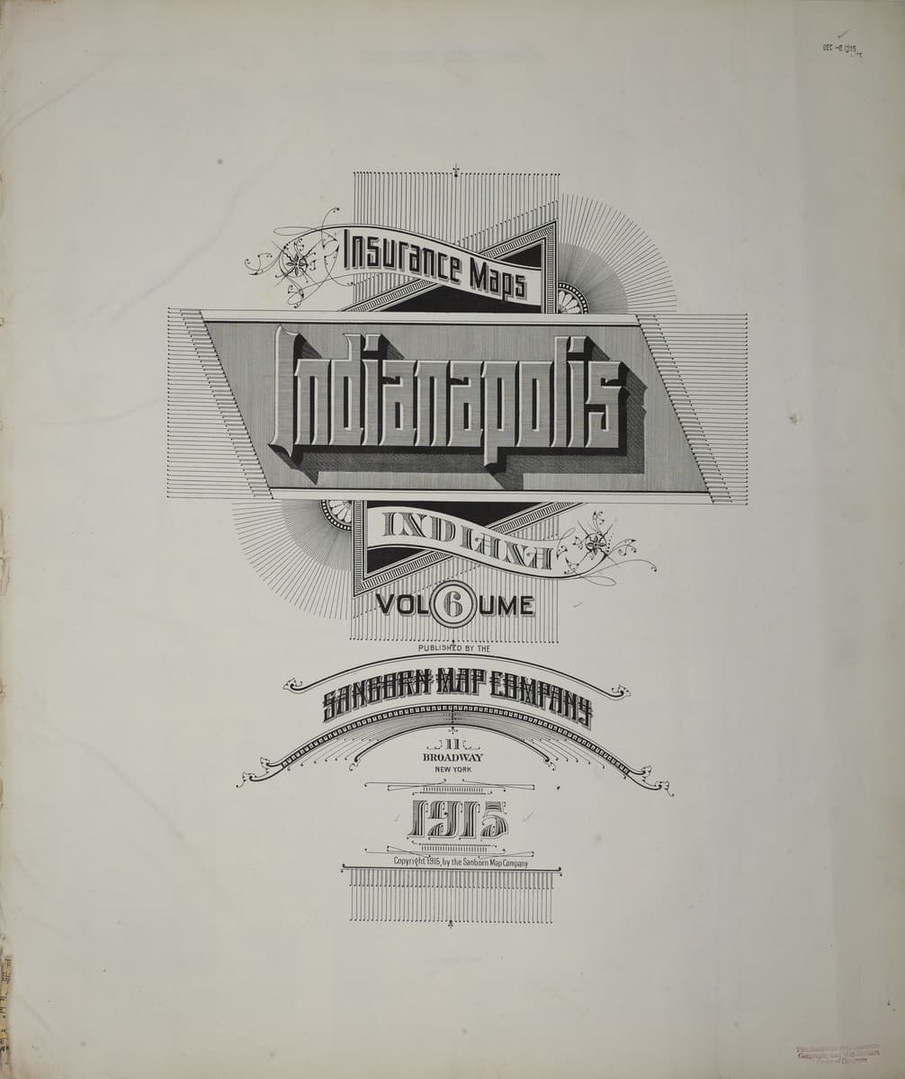 Indianapolis, Indiana - 1915 Sanborn Map