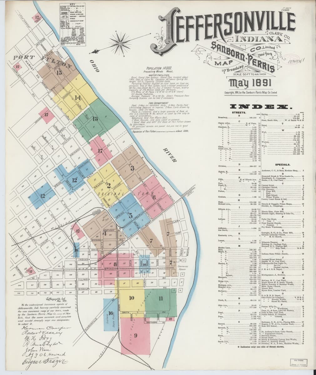 Jeffersonville, Indiana - 1891 Sanborn Map