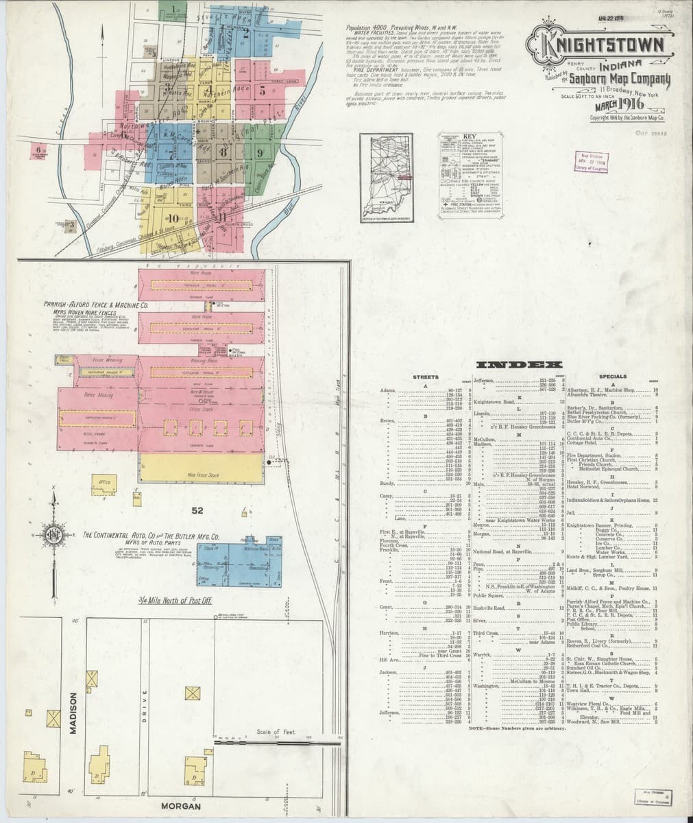 Knightstown, Indiana - 1916 Sanborn Map
