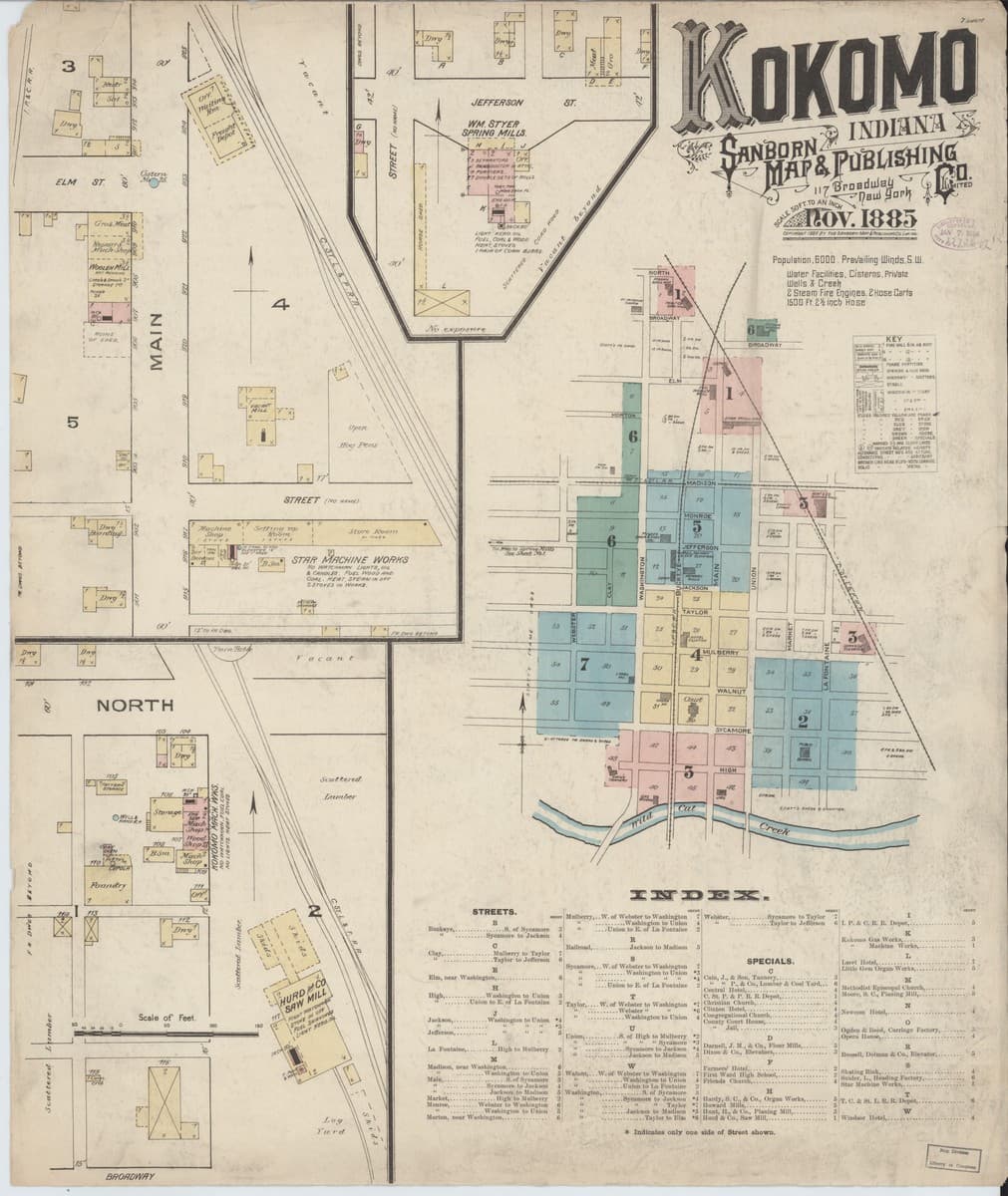 Kokomo, Indiana - 1885 Sanborn Map