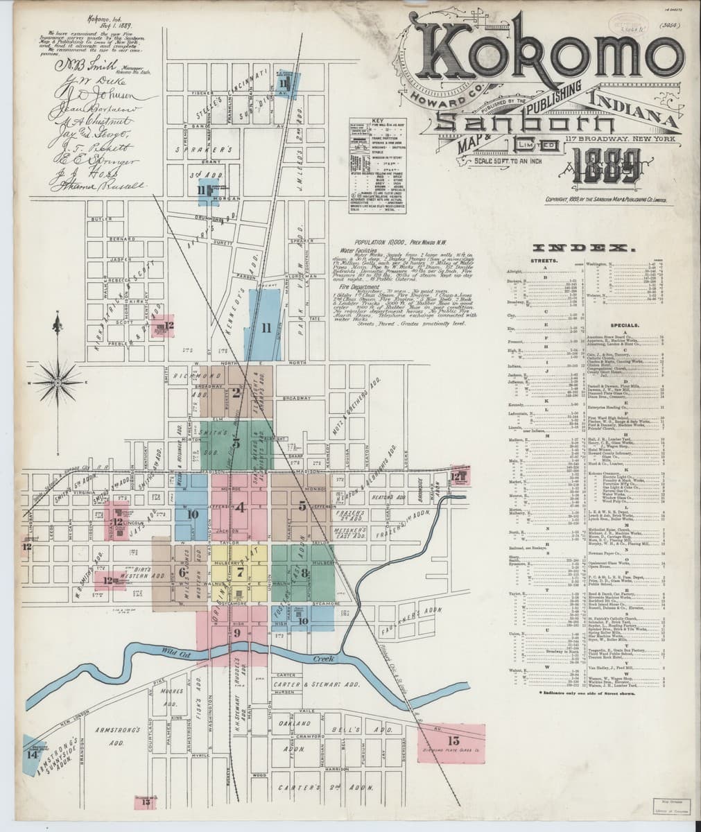 Kokomo, Indiana - 1889 Sanborn Map