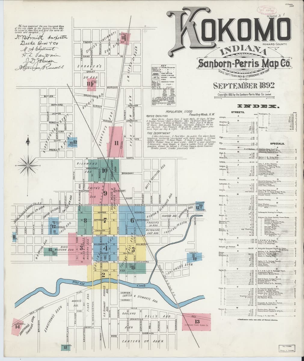 Kokomo, Indiana - 1892 Sanborn Map