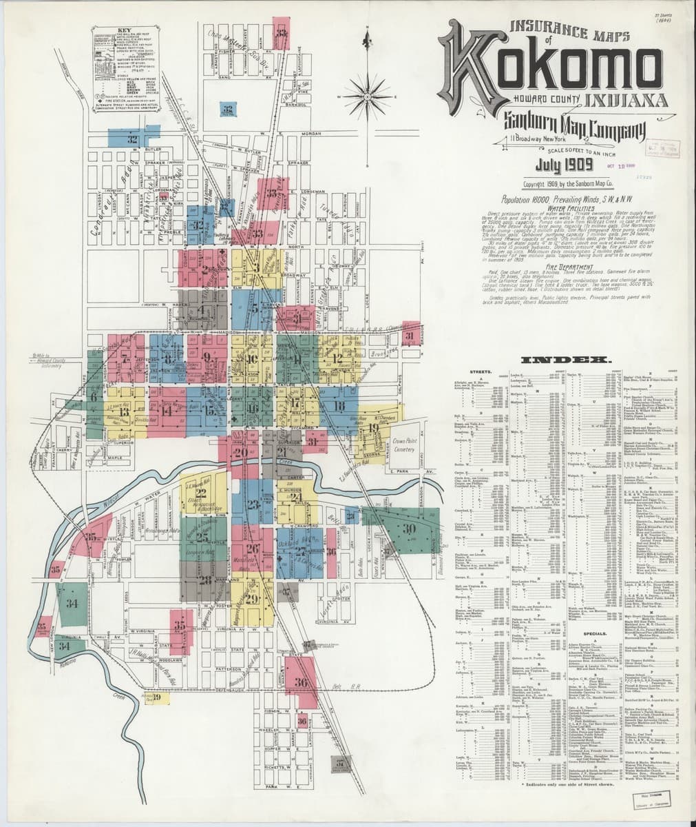 Kokomo, Indiana - 1909 Sanborn Map