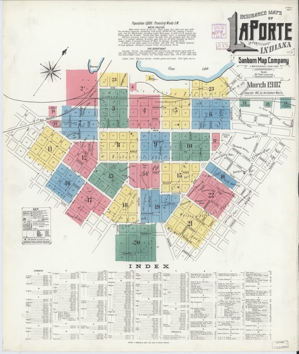 La Porte, Indiana - 1907 Sanborn Map