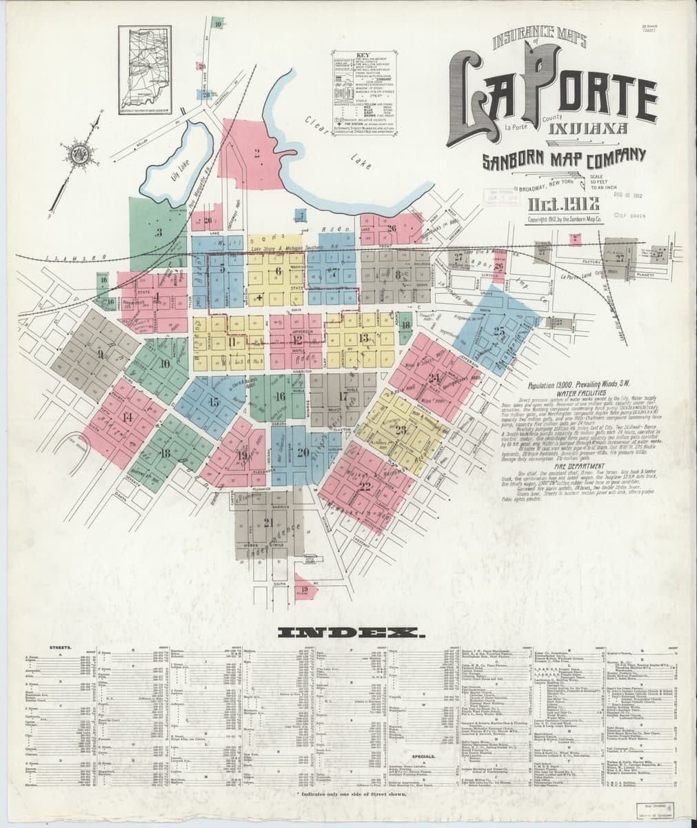 La Porte, Indiana - 1912 Sanborn Map