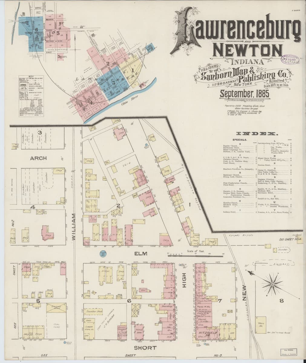 Lawrenceburg, Indiana - 1885 Sanborn Map