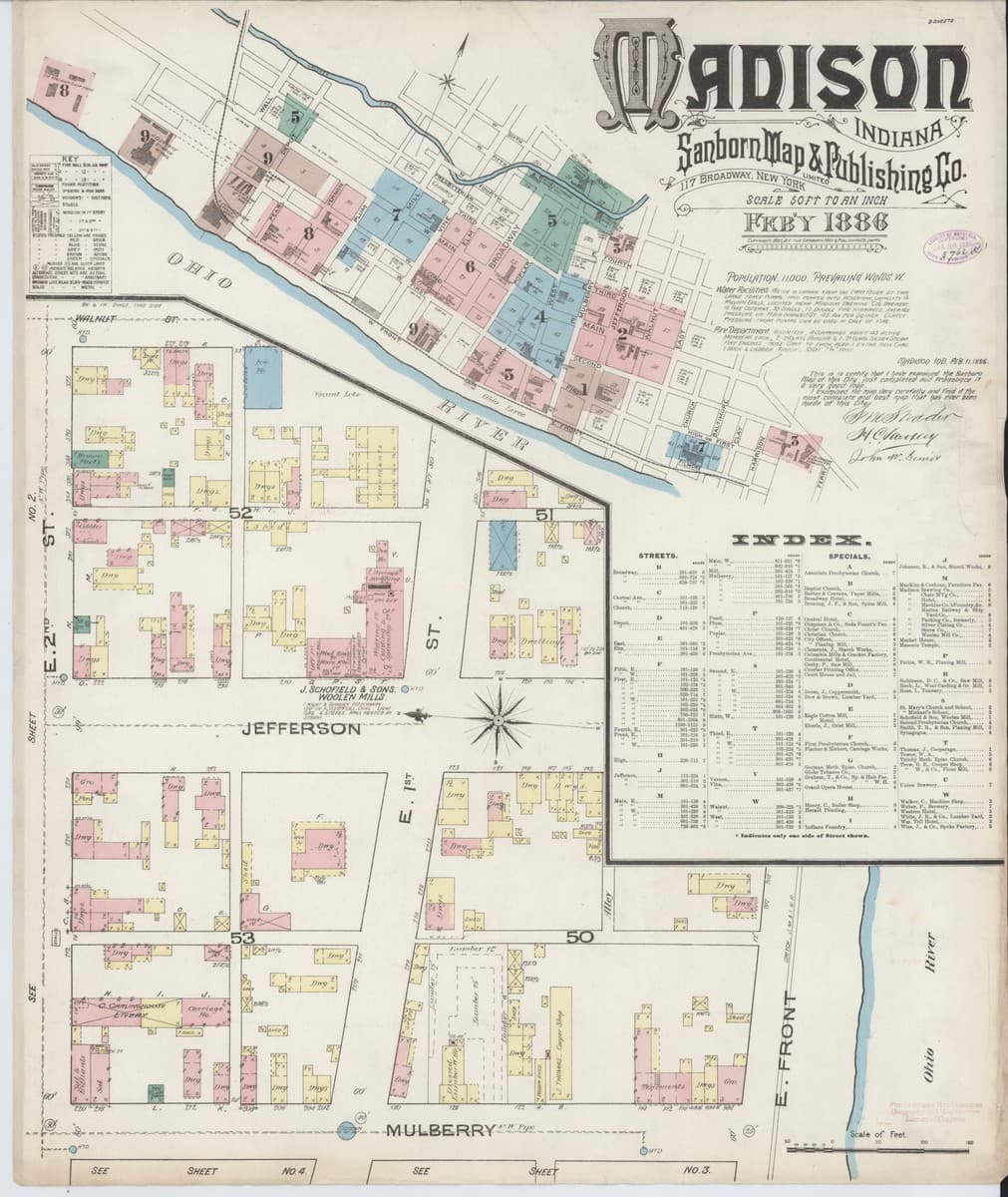 Madison, Indiana - 1886 Sanborn Map