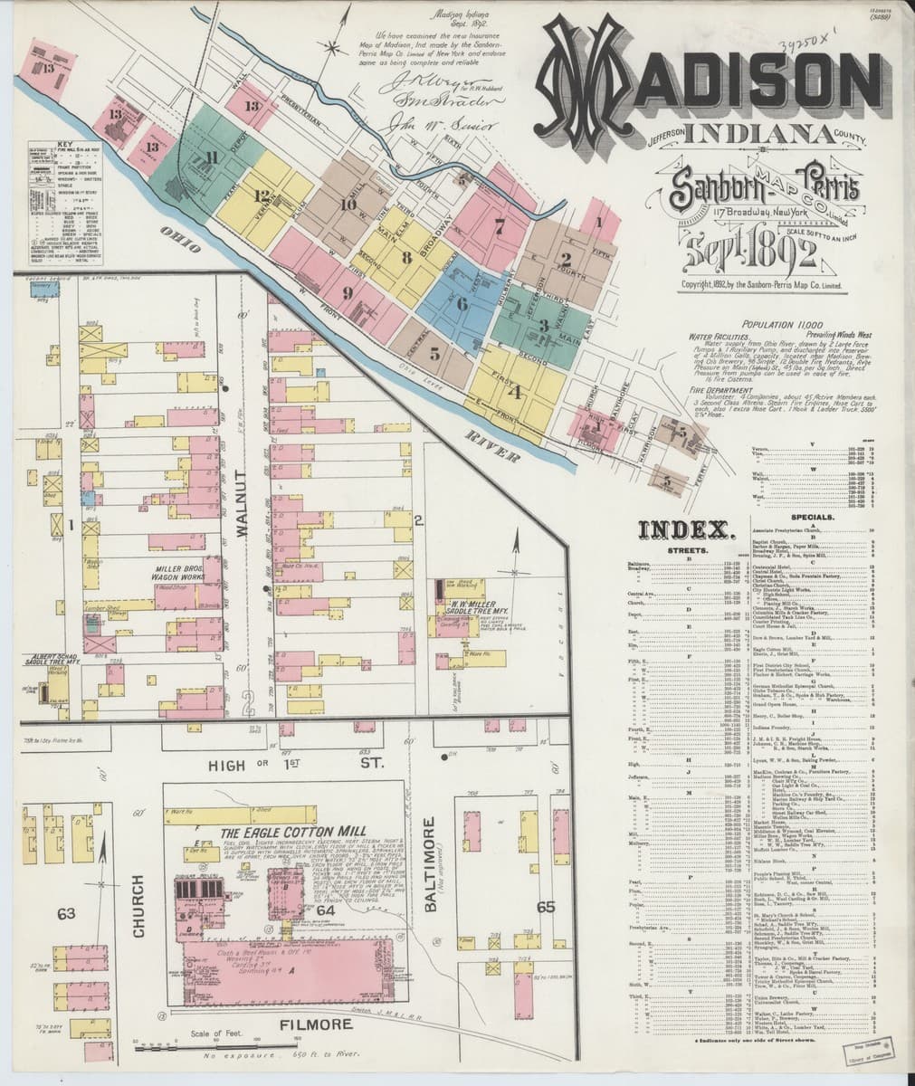 Madison, Indiana - 1892 Sanborn Map