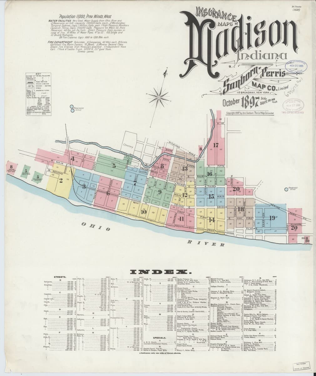 Madison, Indiana - 1897 Sanborn Map