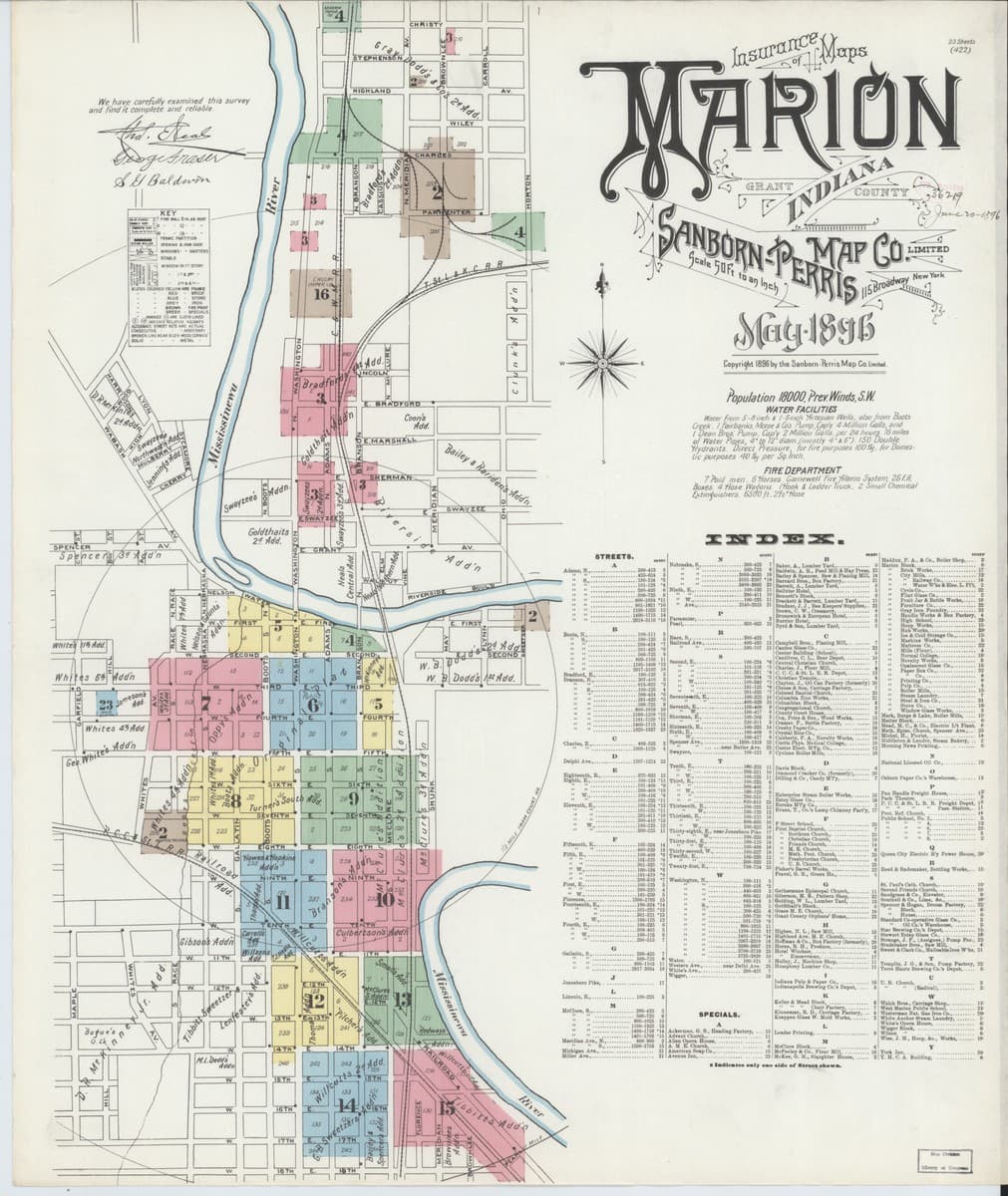 Marion, Indiana - 1896 Sanborn Map