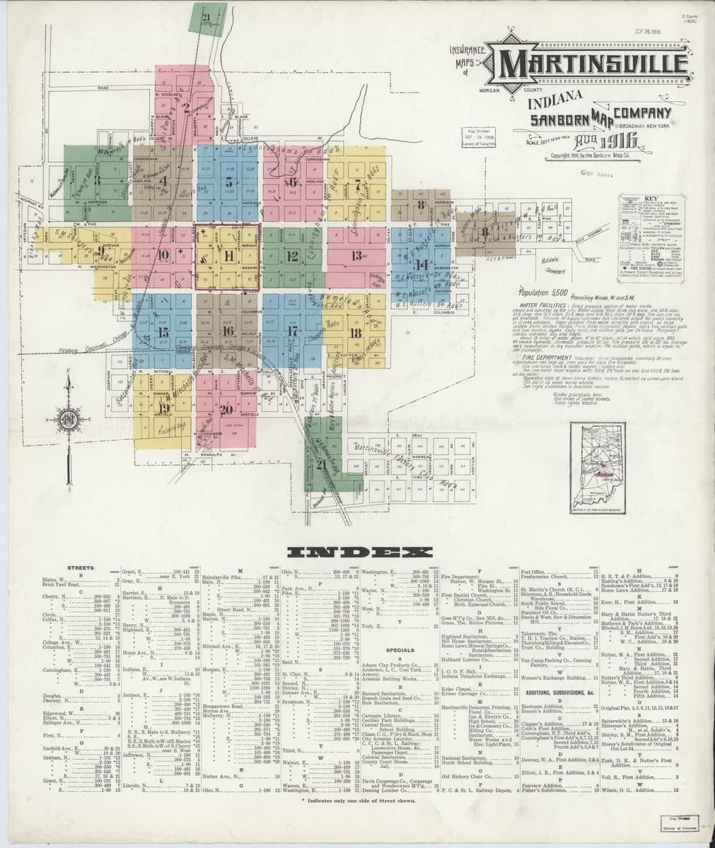 Martinsville, Indiana - 1916 Sanborn Map