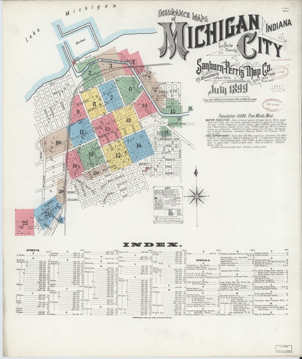 Michigan City, Indiana - 1899 Sanborn Map