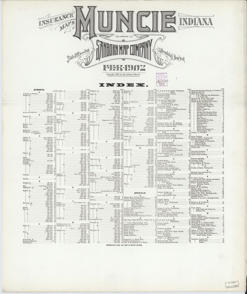Muncie, Indiana - 1902 Sanborn Map
