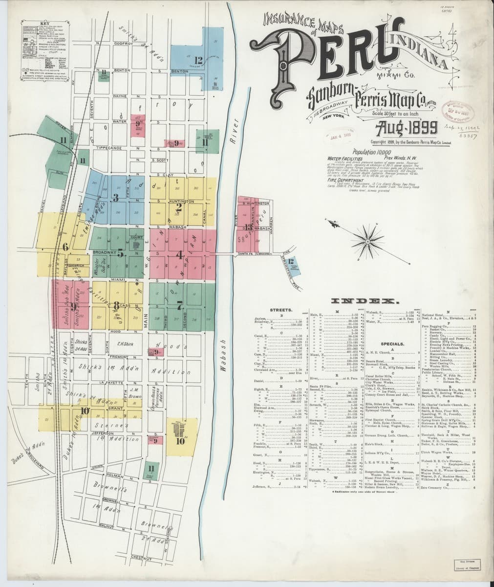Peru, Indiana - 1899 Sanborn Map