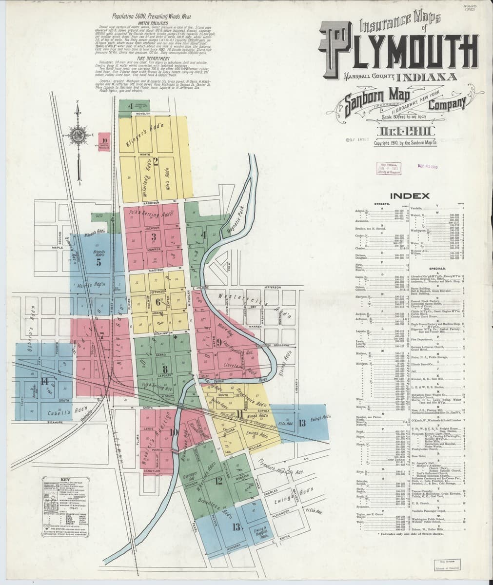 Plymouth, Indiana - 1910 Sanborn Map
