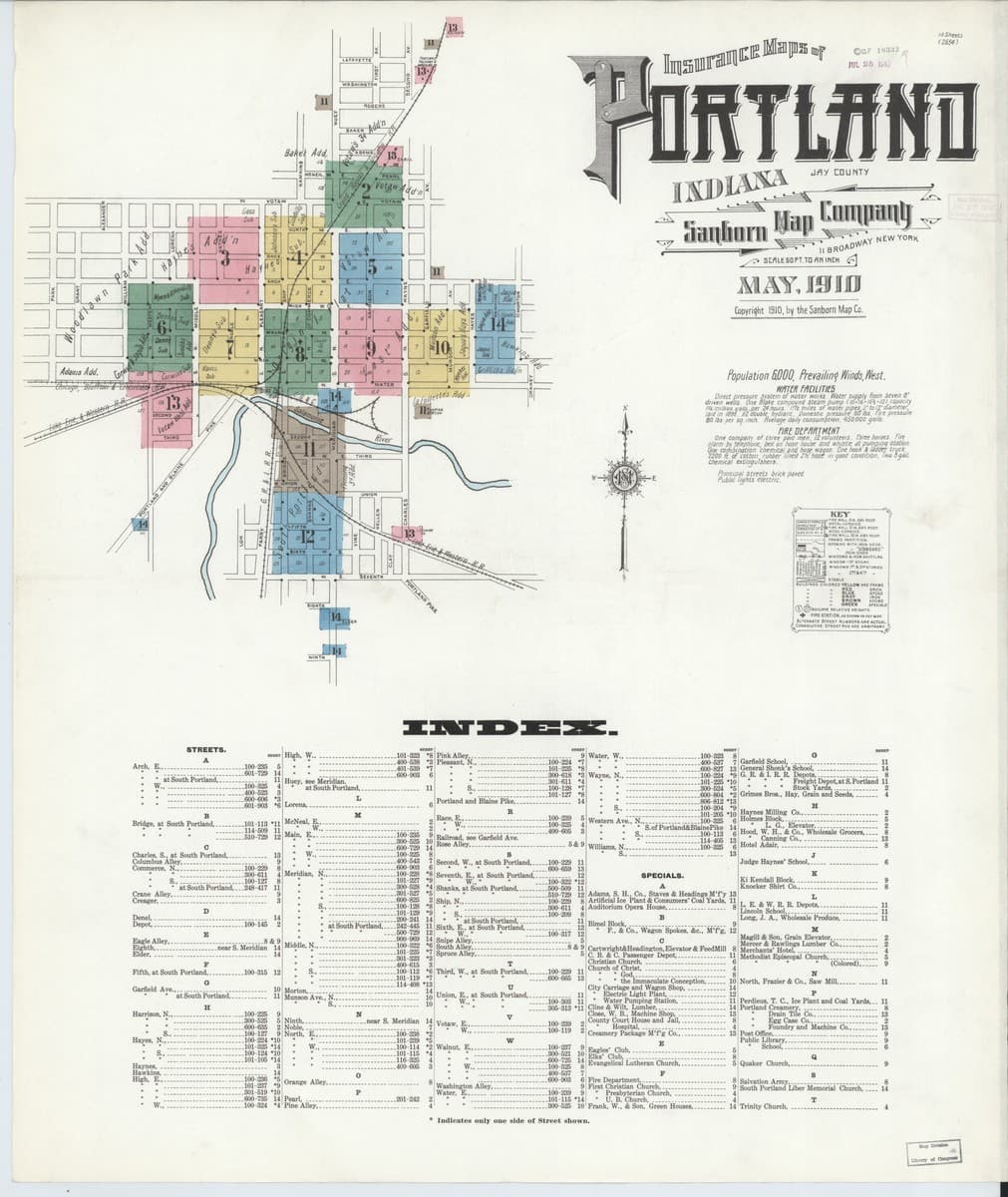 Portland, Indiana - 1910 Sanborn Map