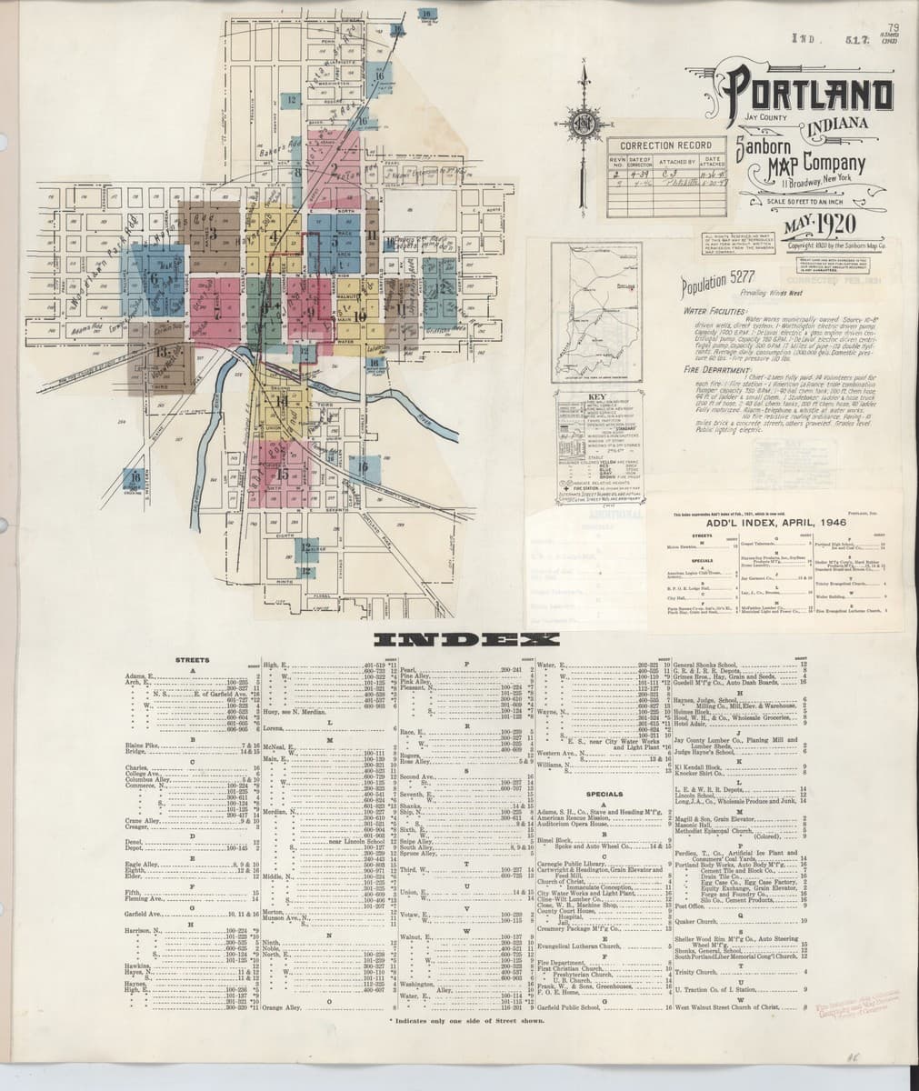 Portland, Indiana - 1920 Sanborn Map